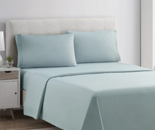 King Sheet set Ice Blue Deep Pocket Microfiber 4 pc Allergy Free