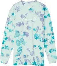 NWT Victoria's Secret VS PINK Long Sleeve Campus Tee T-Shirt Color Tie Dye Small