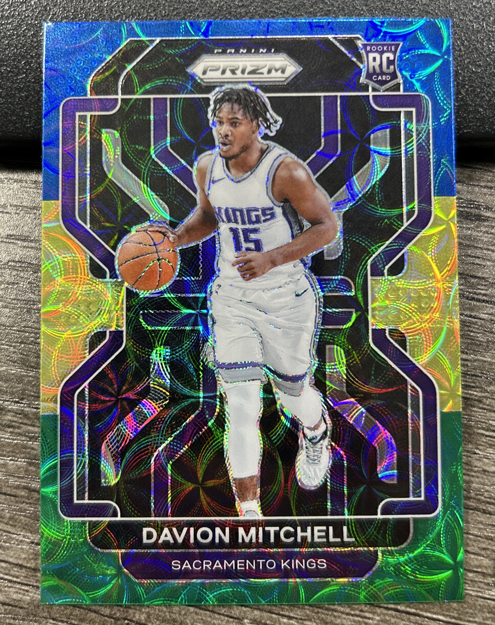 Davion Mitchell 2021-22 Panini Prizm Rookie Choice Blue Yellow Green RC #312