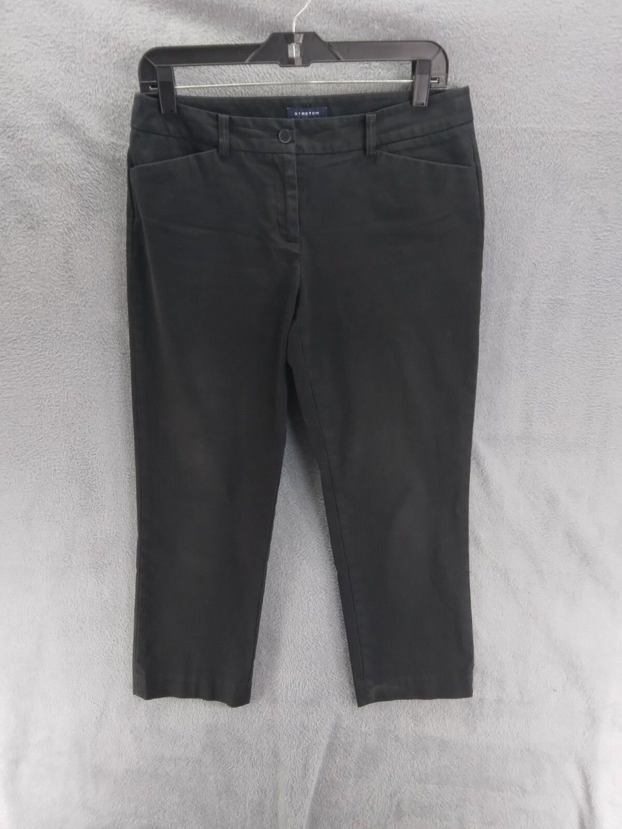 Jones New York Signature Cropped Capri Pants Women 4 Black
