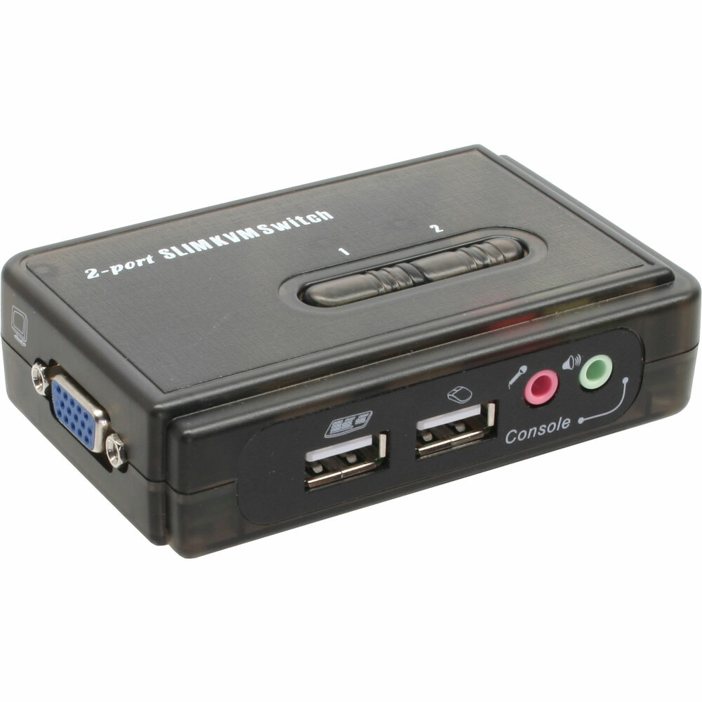 INL InLine® KVM Switch, 2 porte, USB VGA, Audio, Kit cavi inclusi