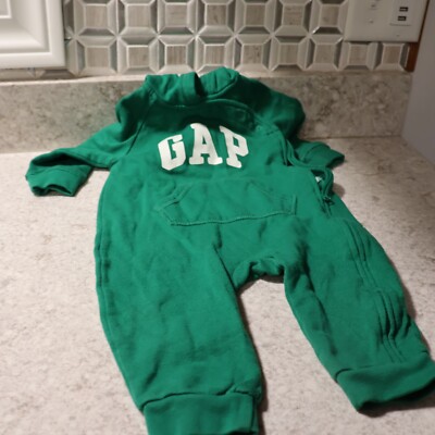 BABY GAP PJ'S PAJAMAS Long Sleeve Green Sz 12-18 MONTH