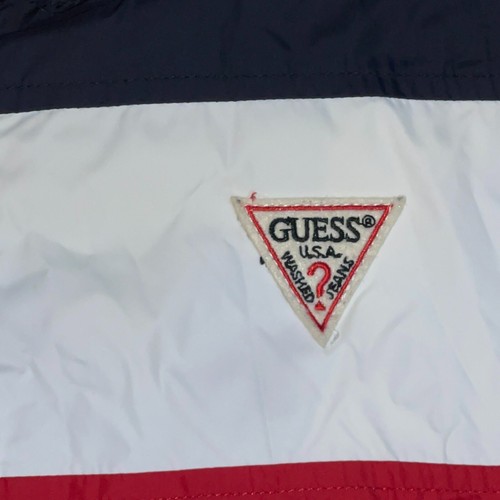 Vintage Guess Windbreaker MensMedium ColorBlock 90s Y2K Zip Up 100% Nylon Jacket - Picture 10 of 14