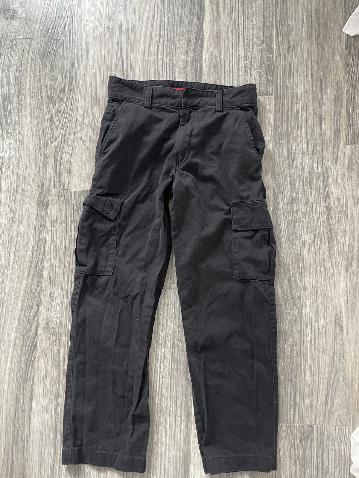 Tesla Black Cargo Pants for Men Size M with Utility Pockets Workwear Streetwear