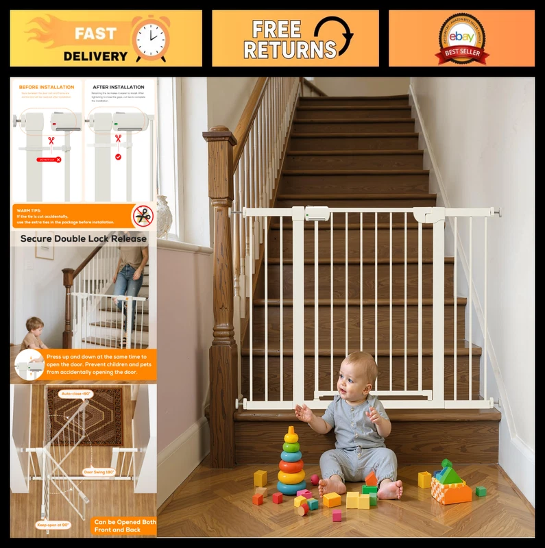 Adjustable Magnetic Baby Gate 29.5-46