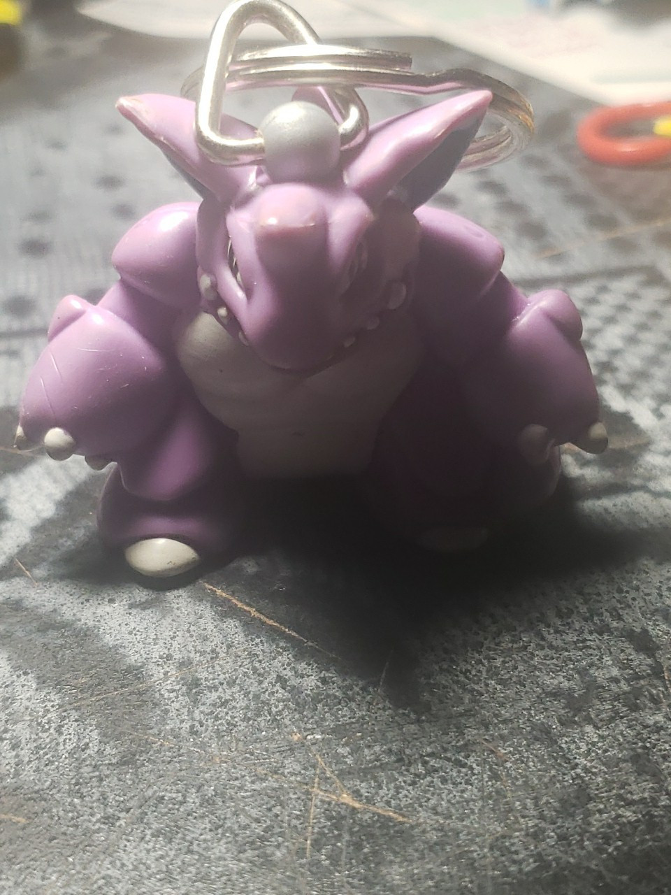 Vintage 1999 Pokemon Nidoking Keychain Purple Teeth Plastic Figure Burger King Exclusive