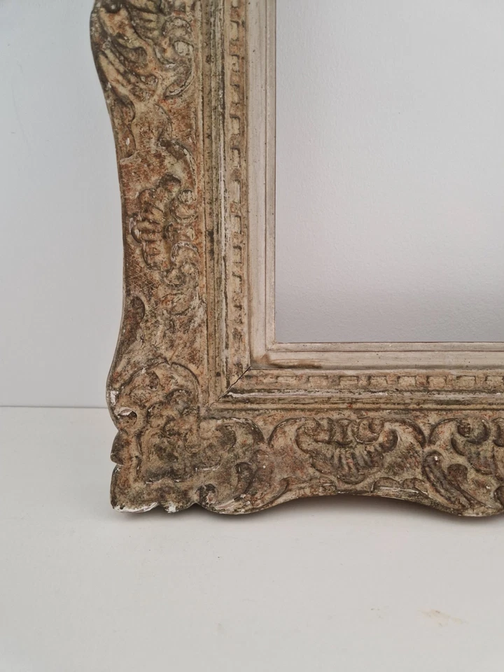 Cadre ancien Montparnasse en bois sculpté montage à clés tableau antique frame - Photo 3/4