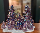 Mosser 2025 Sugar Plum Carnival Glass Trees Set of 7 Fenton Style New