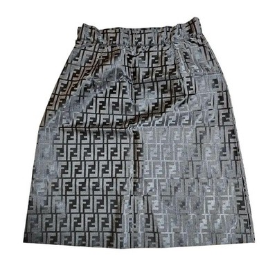 FENDI 365 Skirt S Zucchino Pattern Chocolate Black Knee-Length | eBay