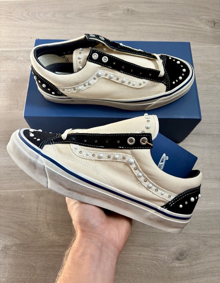 Vans LX Old Skool 36 Pearlized Marshmallow Black White 43