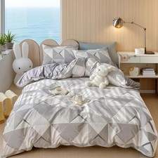 Geometric Duvet Cover Set Size, Abstract Triangle Pattern Print Square Queen