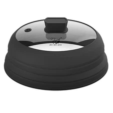 Microwave Splatter Cover Glass Splatter Guard Lid with Collapsible Silicone for