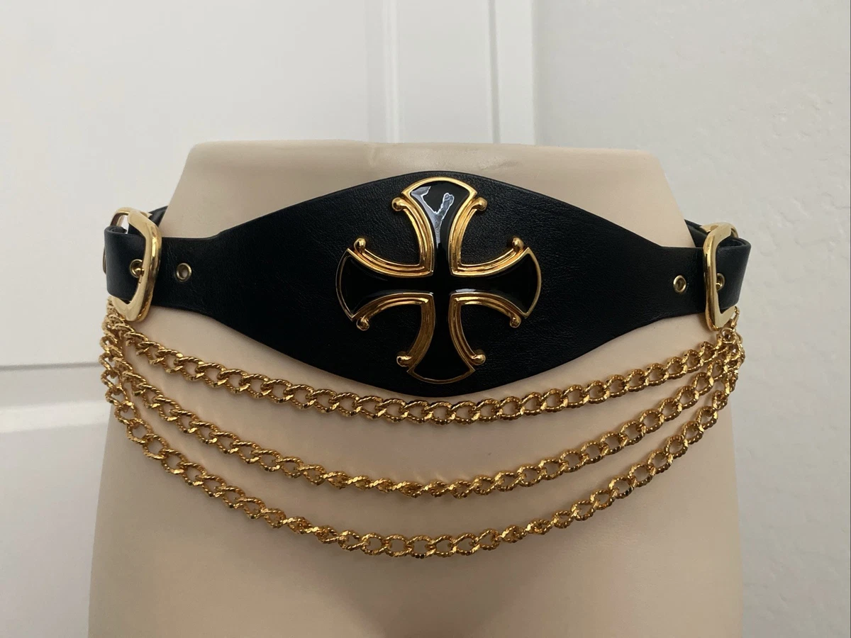 Catherine Dial Easley Vintage Brown Lizard Embossed Leather‎ Chain Belt SM Coach - Vintage Lizard Belt, 32 main image 2