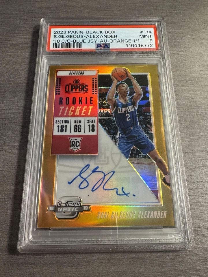 2018-19 Contenders Optic Shai Gilgeous-Alexander Orange Auto RC Black Box 1/1 - Image 3 of 4