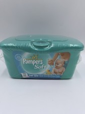 Pampers Soft Care 72 Wipes Pop -Up Plastic Container Box Brand New Sealed