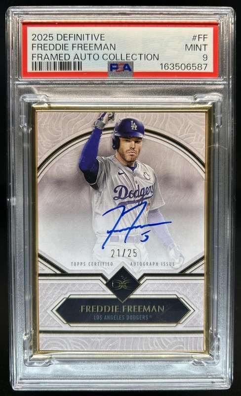 2025 Topps Definitive Freddie Freeman Framed Auto Collection #/25 Dodgers PSA 9
