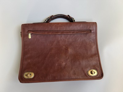 HEXAGONA Leather  Messenger  Brown Business  Bag Briefcase