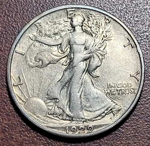 1929-S Walking Liberty Half Dollar EF XF Extremely Fine 1920s WLH 50c Coin