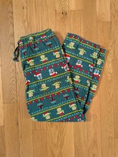 Hanna Andersson Star Wars Mens Green/Multi Yoda Cotton Flannel Pajama Pants Sz S