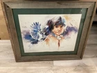 Wood Framed and Matted Print by Artest Bert Seaborn "The Scolding"