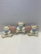 Vintage Homeco Pink Heats & Baby Bears Wall Plaque # 7608