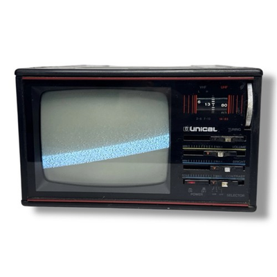 #ad #ad Unical BW 318 Portable Black White TV 1989 Tested Working AC Battery $31.20