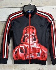 Boys Adidas Star Wars Firebird Darth Vader Track Jacket Zip Up Sz 9/10 Y Sm