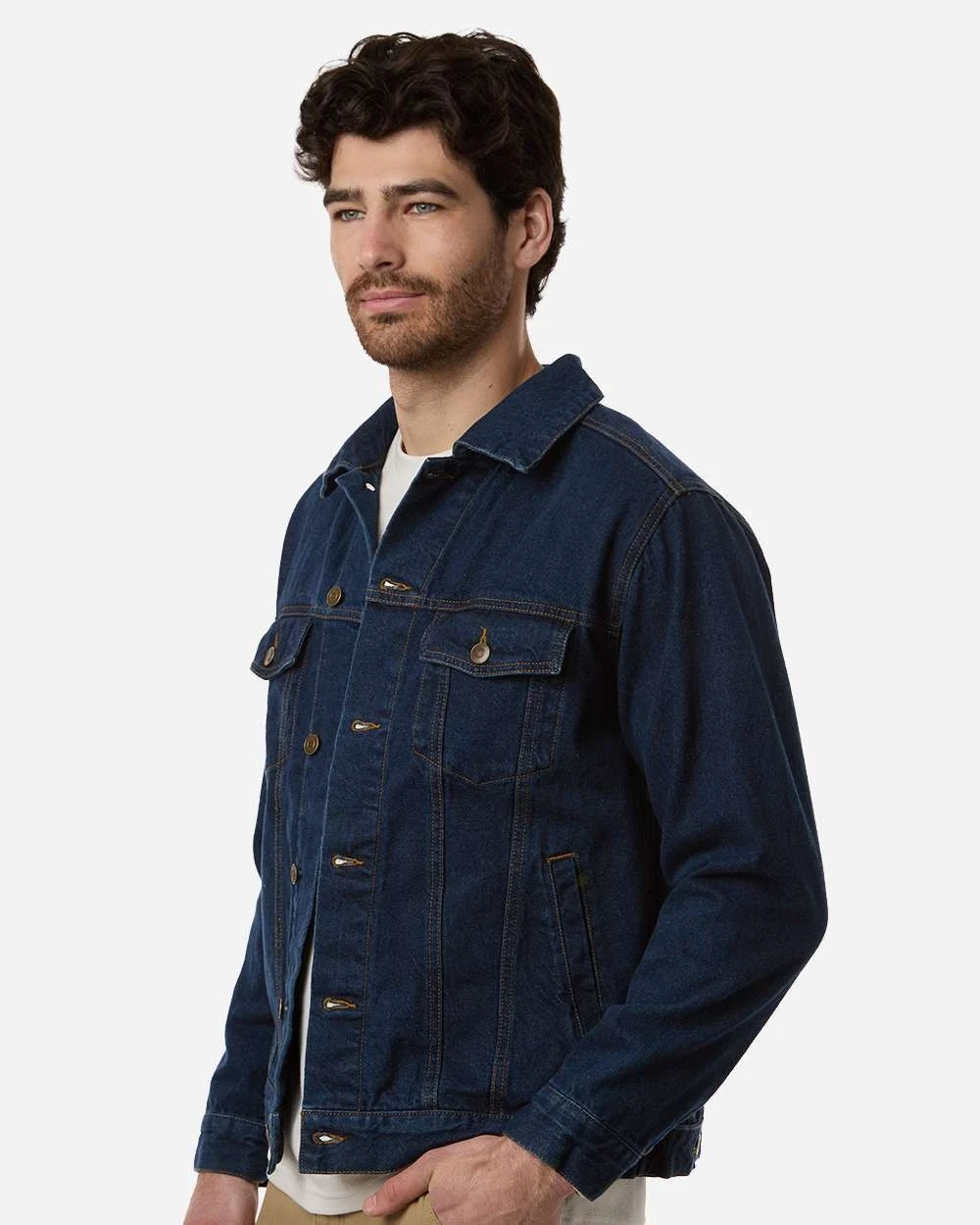 🔥 Harriton Men's Cooper Denim Jean Jacket pockets twill Up To 5XL M75
Opens in a new window or tab