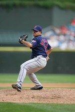Rafael Betancourt Cleveland Indians delivers a pitch v the Chicago- Old Photo