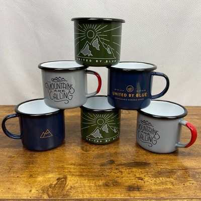 United by Blue - Enamel Steel Mug 12oz Coffee Camping - Lot of 6