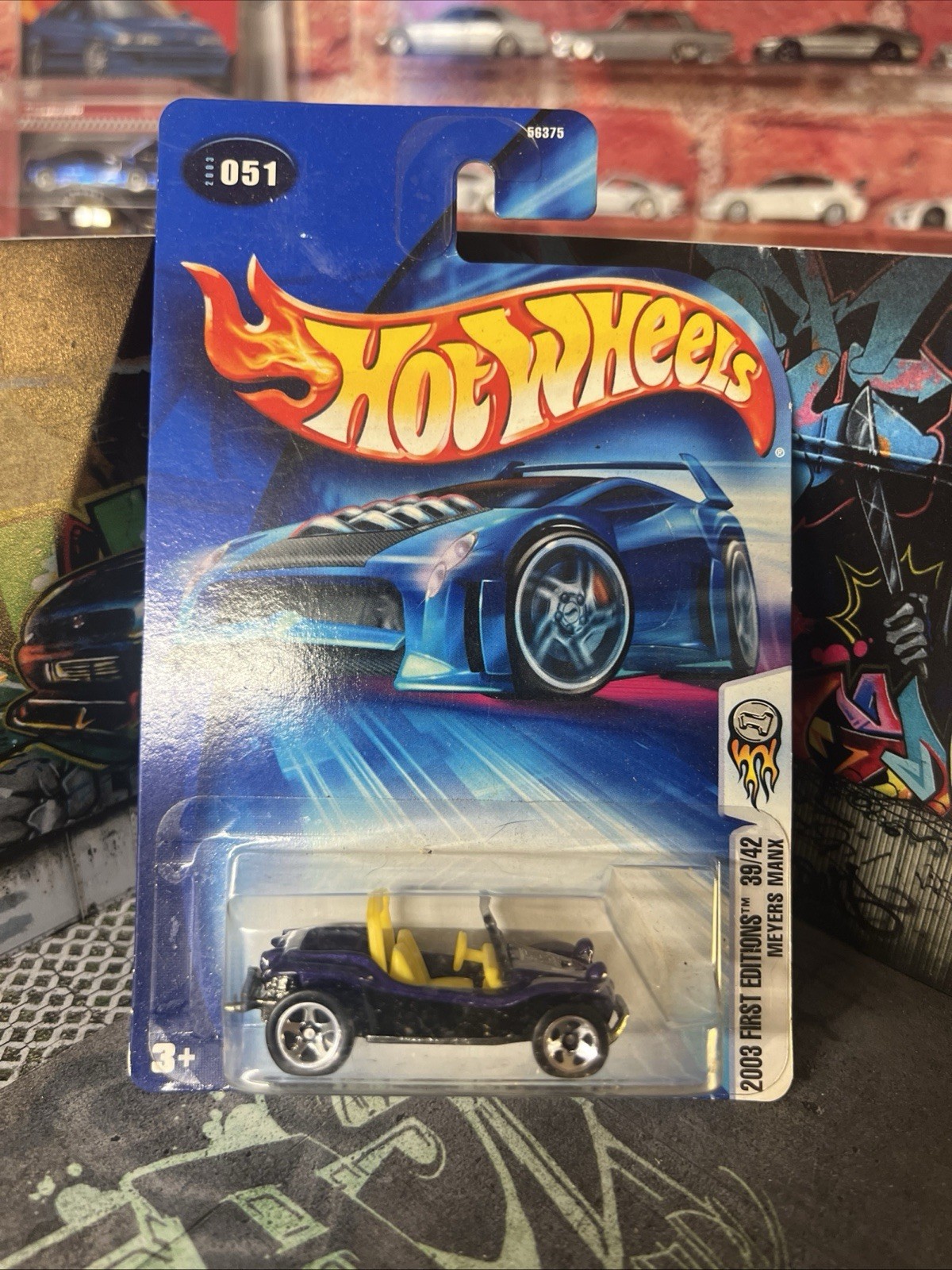 Hot Wheels 2003 First Editions 39/42 Meyers Manx 2003 #051 Purple/Yellow