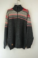 Sudadera Pullover Pachamama Para Hombres Tejida Lana Hecha a Mano 1/4 Cremallera Talla 46