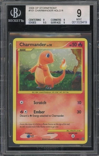 2008 Pokemon DP Stormfront Charmander HOLO RARE #101 Diamong & Pearl BGS 9.0