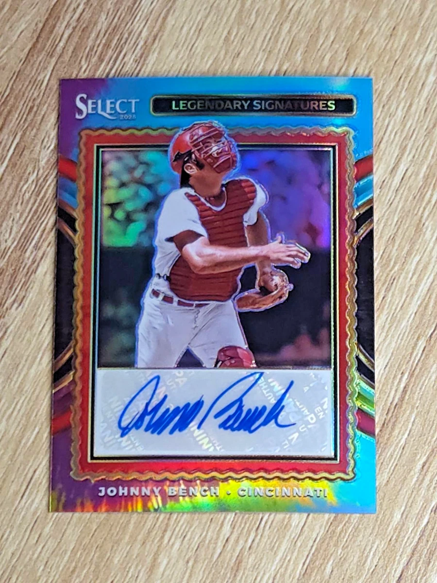Panini Johnny Bench Autographed Baseball Sports Trading Cards