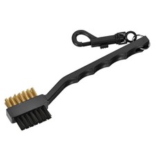 Golf Club Brush Double Sided Dust Cleaning Groove Cleaner with Clip Black