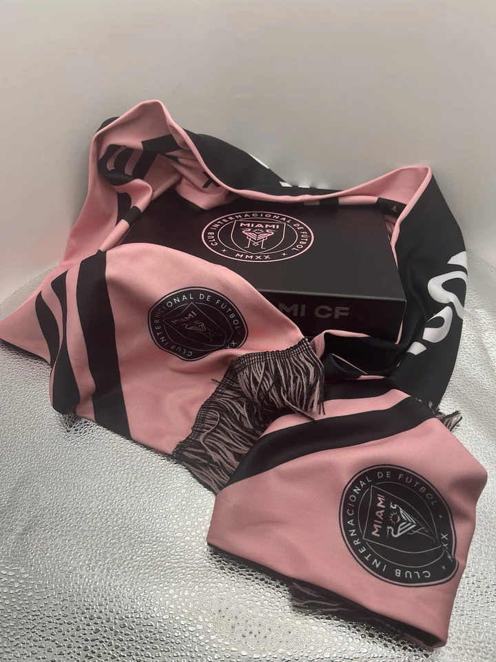 Bufanda porta boletos de temporada Inter Miami CF Messi fútbol negro rosa Foto 2 de 4