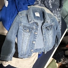 Sonoma Goods For Life Girls Blue Denim Button Jacket, Size 4, Collared