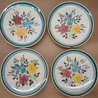 Vintage Stangl Country Garden Set of 4 Dinner Plates 10” Red Yellow Blue Flowers