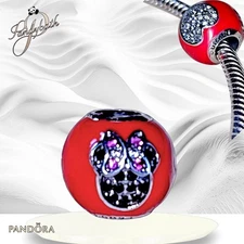 Pandora DISNEY Charm “I Love Minnie Mouse” Heart Red Enamel #792052CZR US SELLER