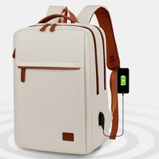 20-35L Capacity Beige Travel Backpack With USB Charging Port Water Proof Men OU