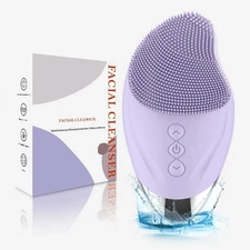Facial Cleansing Brush with Ultra Soft Silicone, Waterproof Sonic Vibrating Face