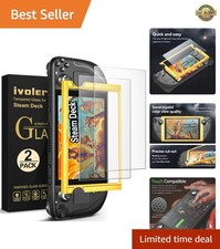 2-Pack Anti-Glare Tempered Glass Screen Protector for Steam Deck 7.0''/7.4''