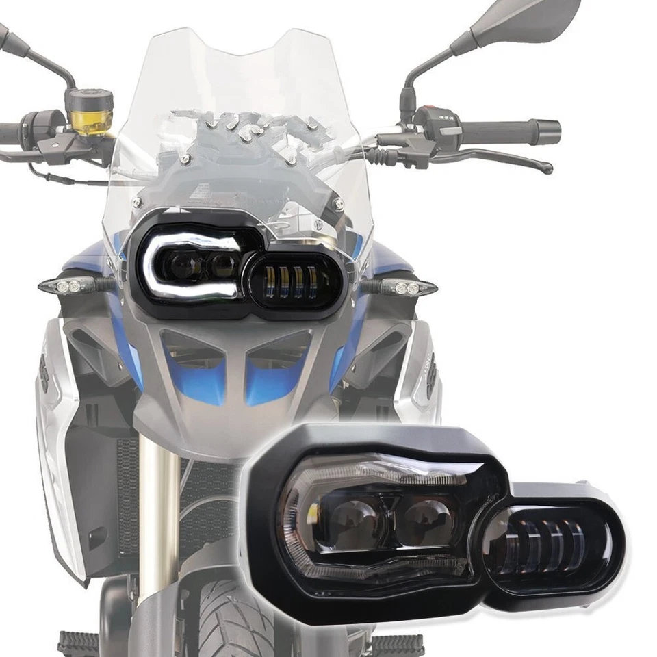 LED Headlight DRL Headlamp Projector For BMW F800GS F650GS F700GS ADV F800R - Image 2 of 4