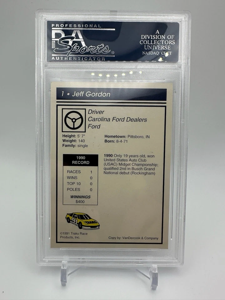1991 TRAKS JEFF GORDON #1 PSA 8 - Image 2 of 2