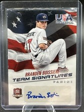 2015 USA Baseball Signatures Blue Ink /299 Branden Boissiere #1 Auto