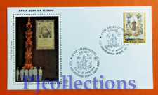 C65 -ITALY 2001 SANTA ROSA DA VITERBO ENVELOPE 1ST DAY FDC WATERMARK GOLD