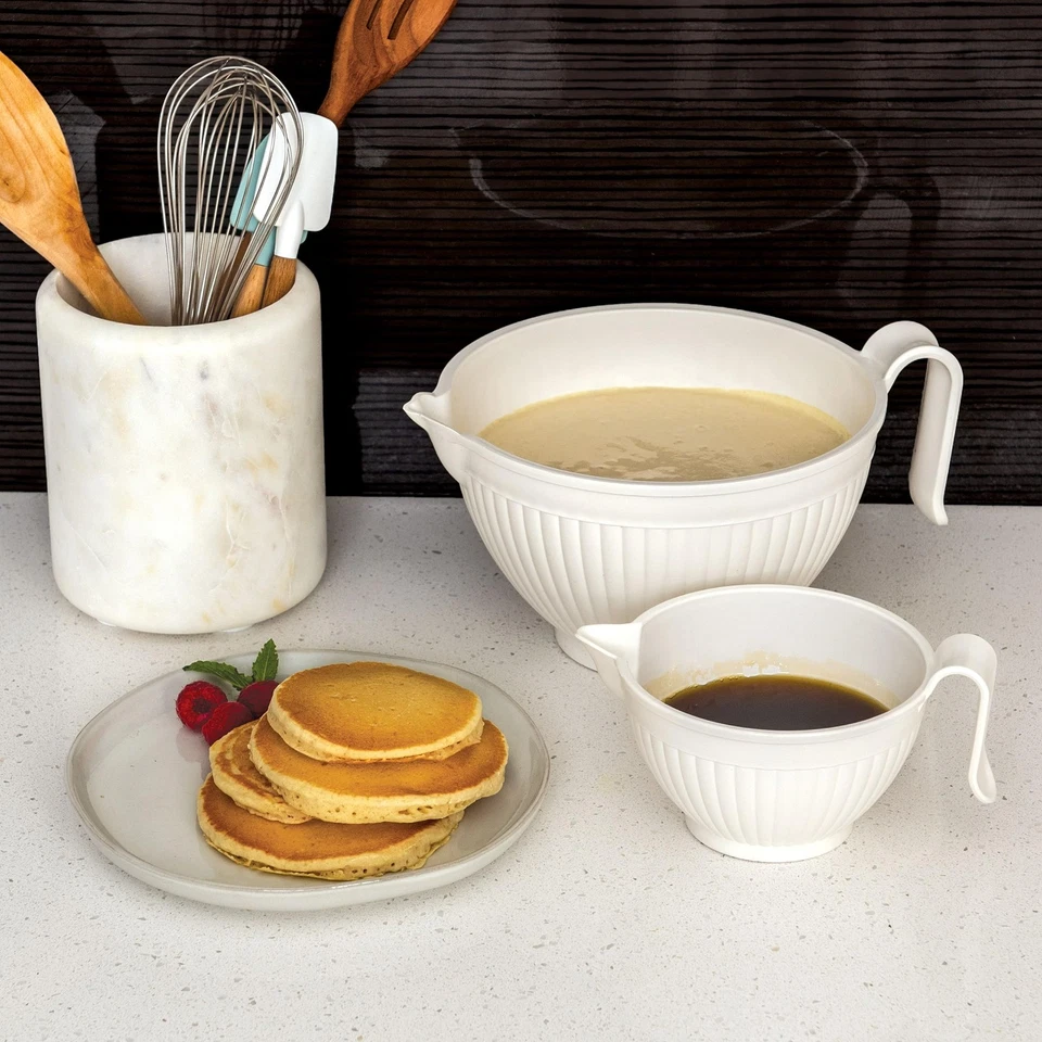 Microwave Safe 3 Cup White Prep Bowl Unbreakable Lightweight American Made - Image 3 of 4