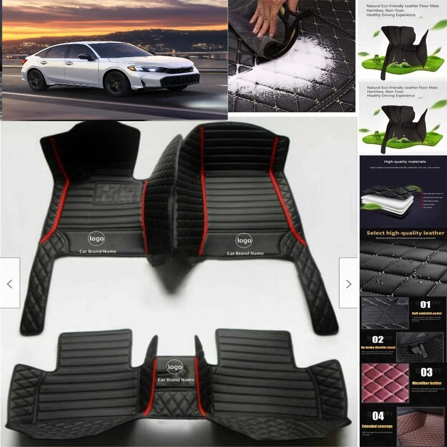For Honda Civic Car Floor Mats Carpets Cargo Liners Custom All Weather Foto 2 de 4