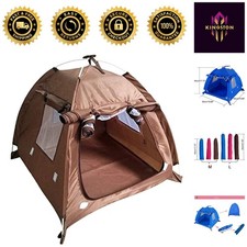 Cozy Brown Pet Kennel House for Dogs and Cats - Portable  Breathable Design