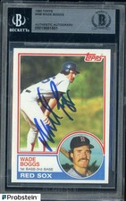Wade Boggs HOF Signed 1983 Topps #498 RC Rookie BGS BAS AUTO